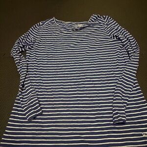 Vineyard Vines Blue and White Striped Long Sleeve Tee